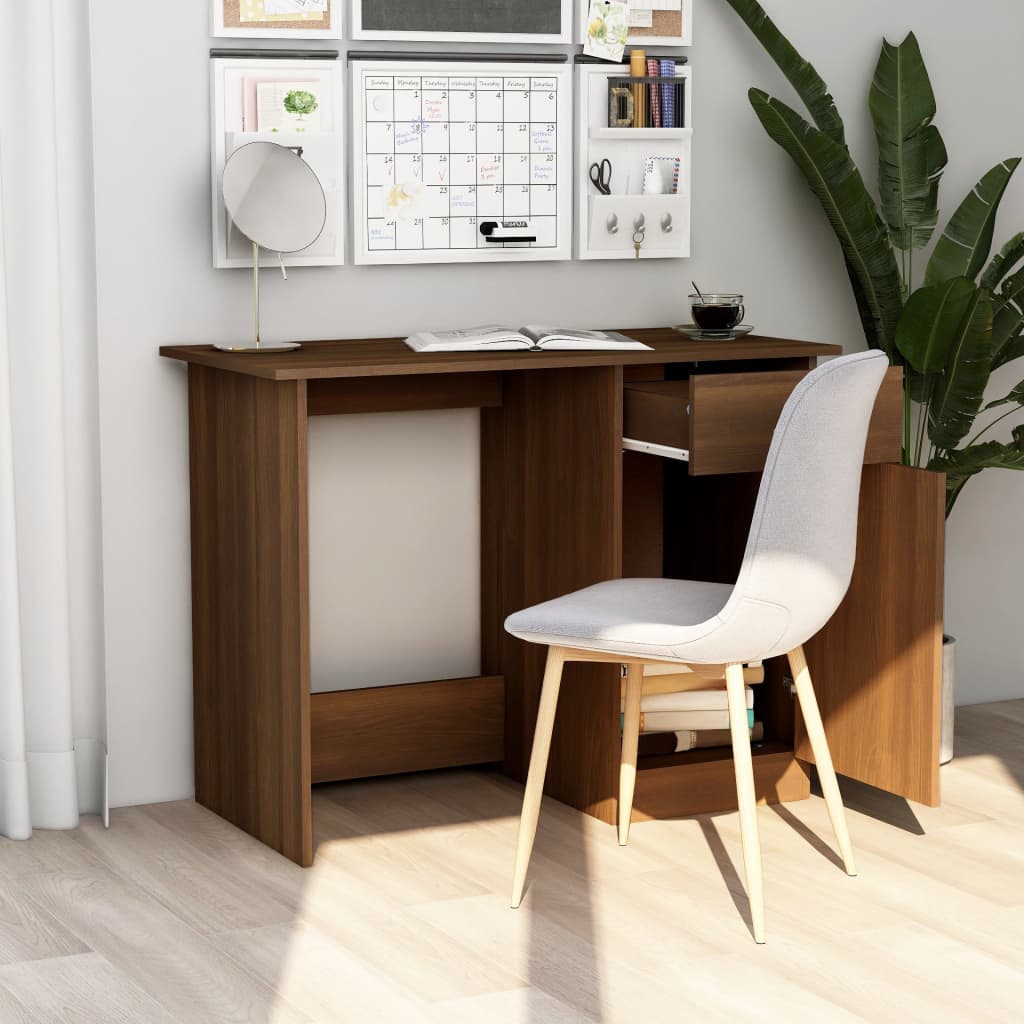 Desk Brown Oak 100x50x76 cm Engineered Wood
