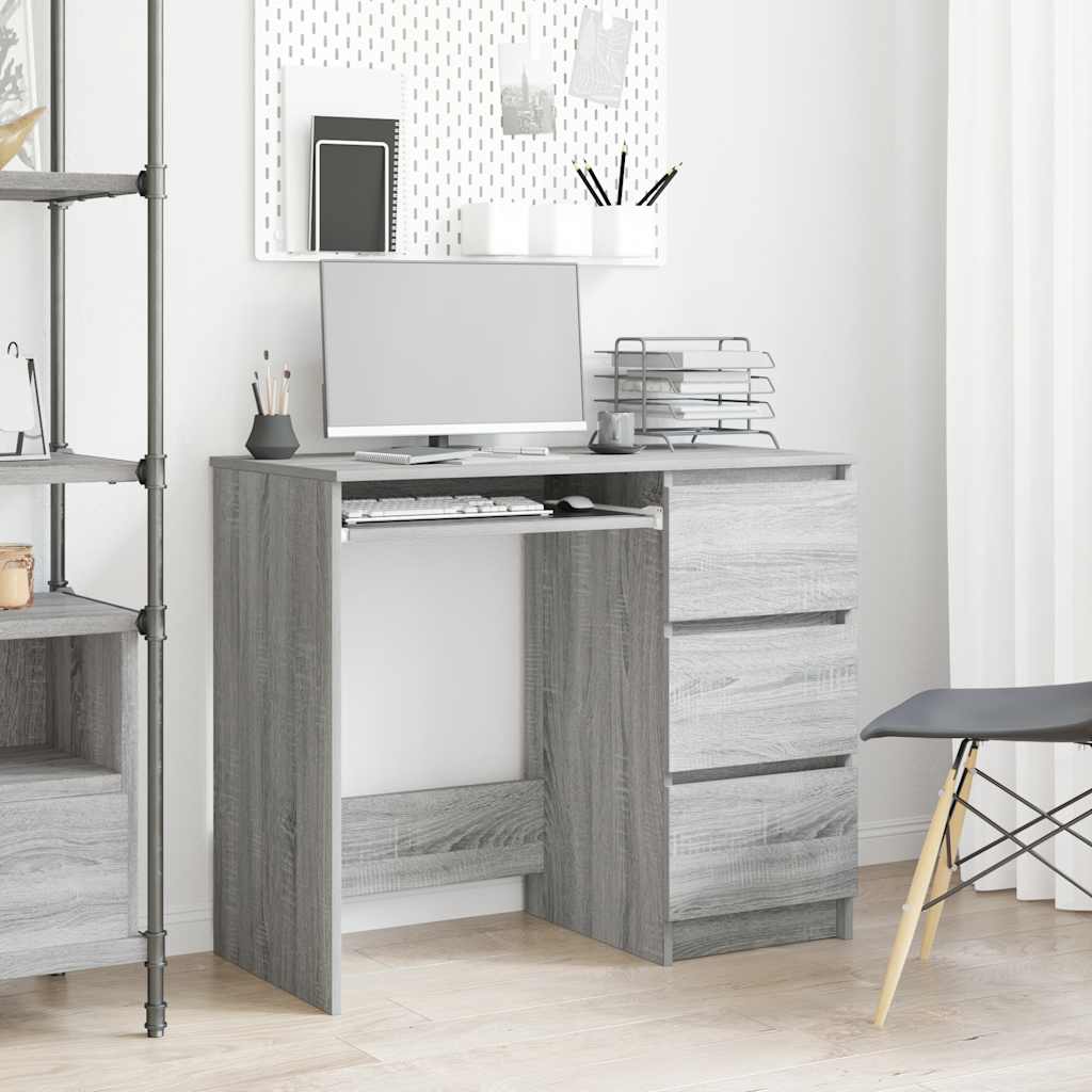 Desk Grey Sonoma 90x45x76 cm Engineered Wood