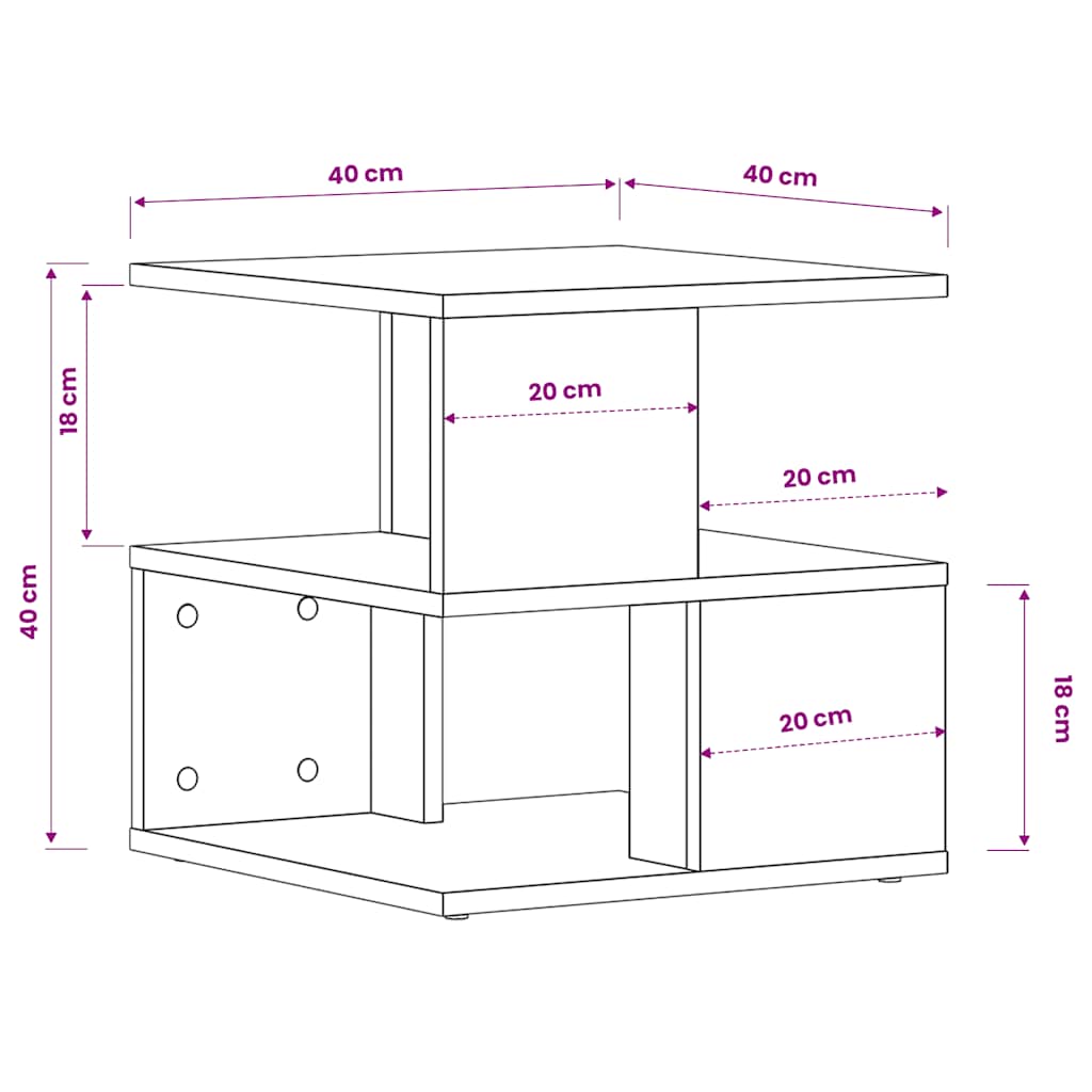 Side Table Grey Sonoma 40x40x40 cm Engineered Wood