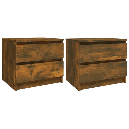 Bed Cabinets 2 pcs Smoked Oak 50x39x43,5 cm Engineered Wood