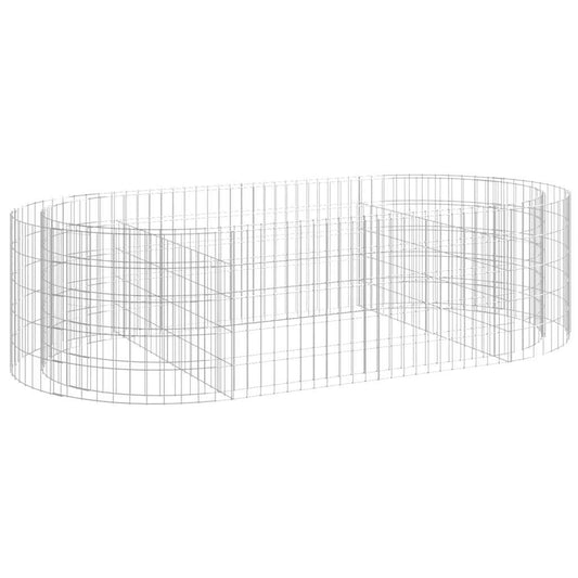 Gabion Raised Bed | Silver | Galvanised iron | 200 x 100 x 50 cm