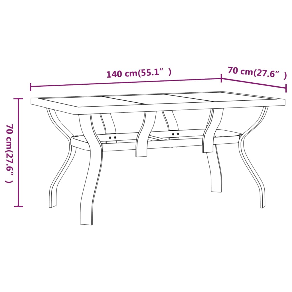 5 Piece Garden Dining Set Brown and Black