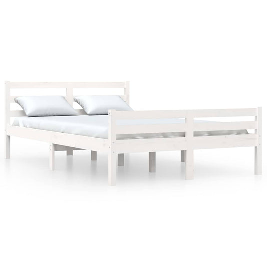 Bed Frame | White | Solid pine wood, Plywood | King Size | Durable