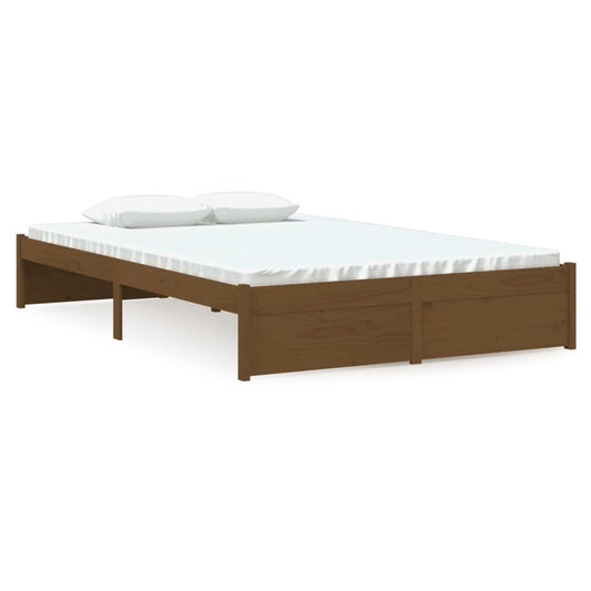 Bed Frame without Mattress Honey Brown Solid Wood 120x190 cm