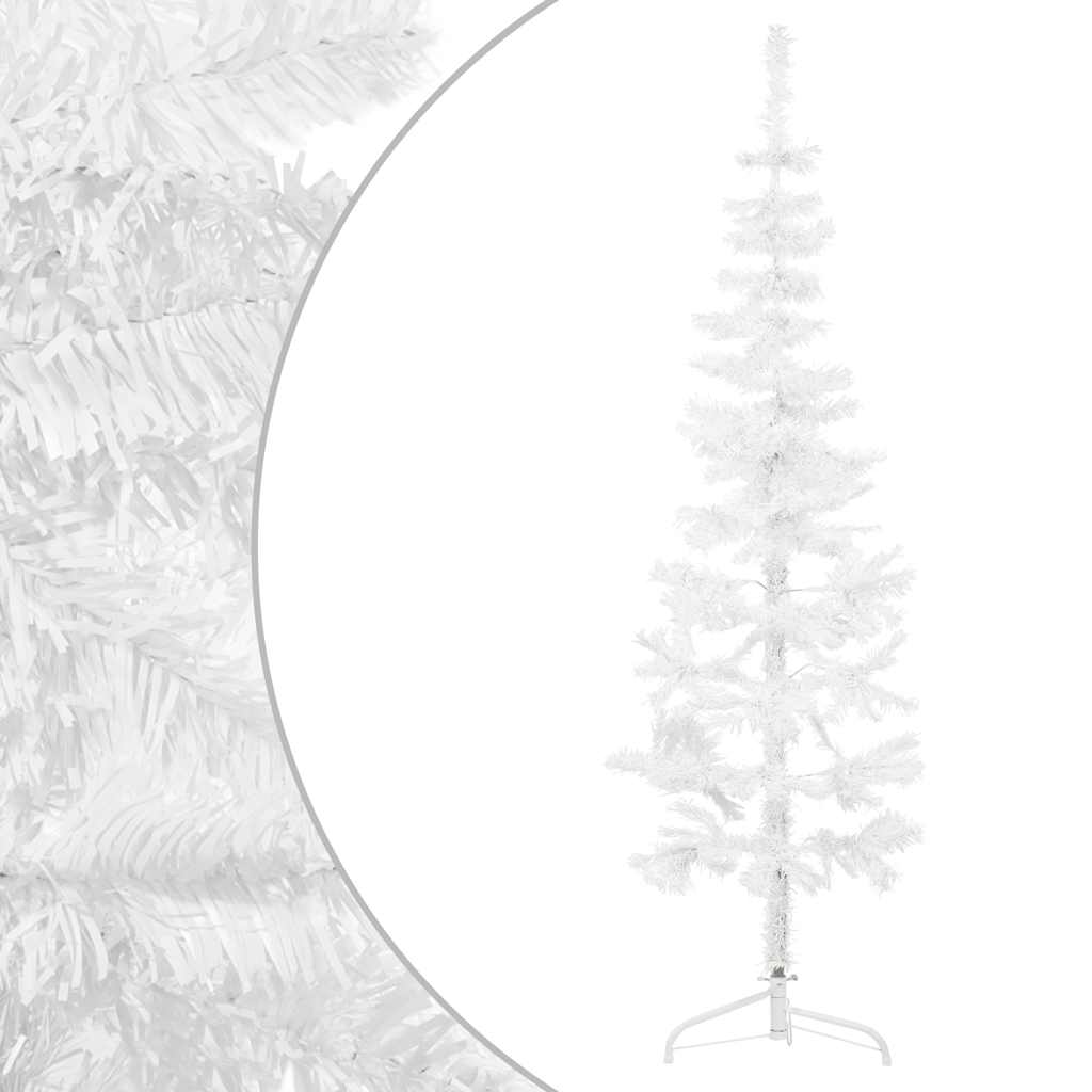 Artificial Half Christmas Tree White PVC Slim