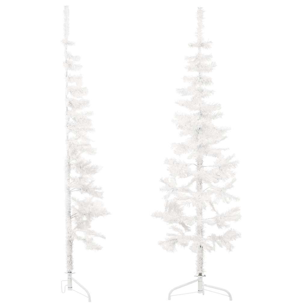 Artificial Half Christmas Tree White PVC Slim