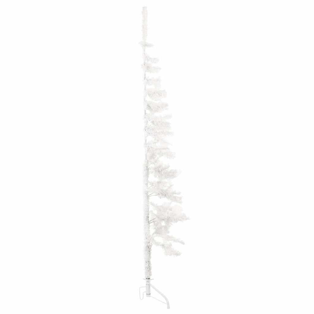 Artificial Half Christmas Tree White PVC, Steel Slim