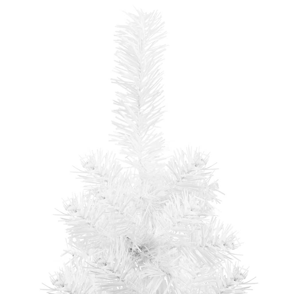 Artificial Half Christmas Tree White PVC, Steel Slim