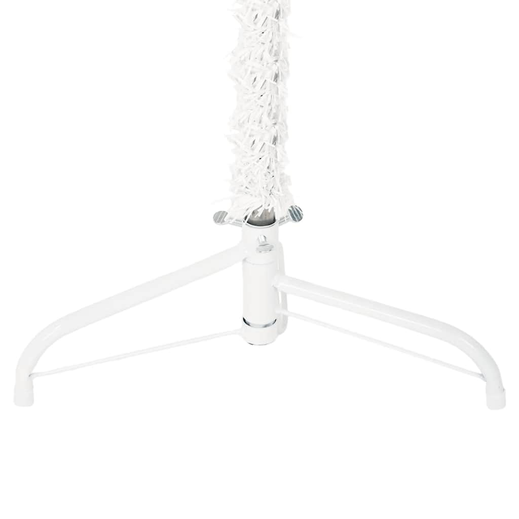 Artificial Half Christmas Tree White PVC, Steel Slim