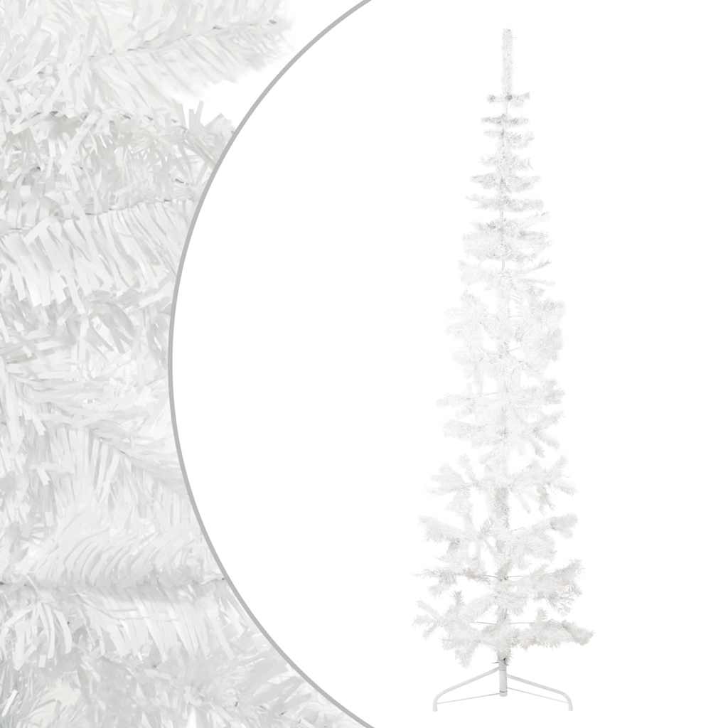 Artificial Half Christmas Tree White PVC 82.7 in Tall