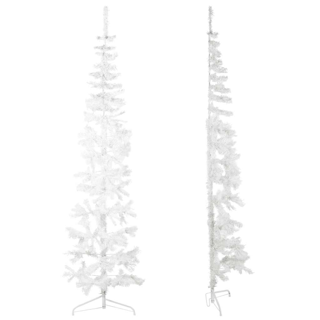 Artificial Half Christmas Tree White PVC 82.7 in Tall