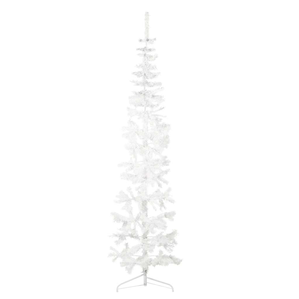 Artificial Half Christmas Tree White PVC Slim Decorative Inlays