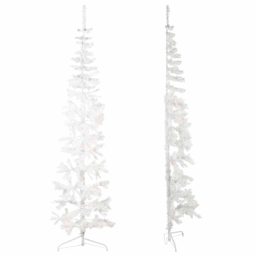 Artificial Half Christmas Tree White PVC Slim Decorative Inlays