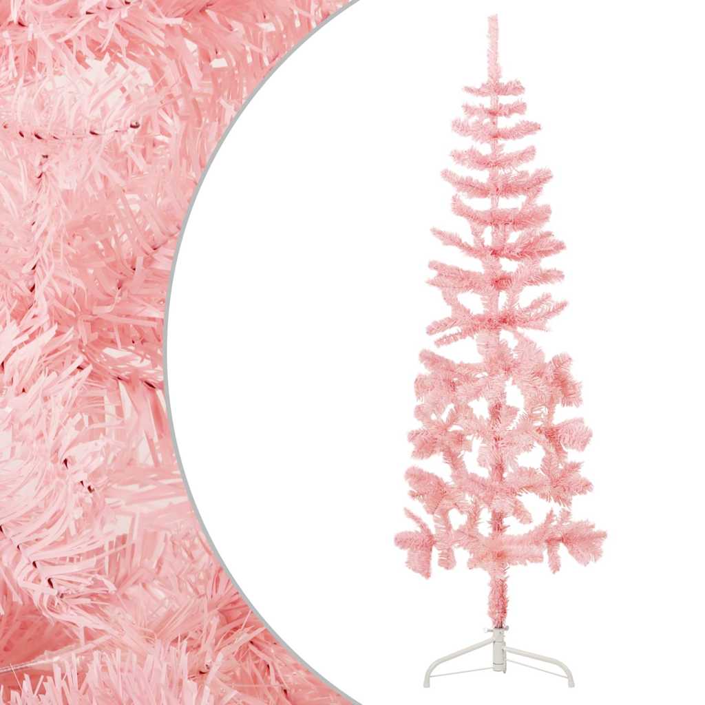 Artificial Half Christmas Tree Pink PVC Slim