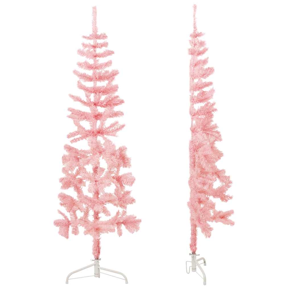 Artificial Half Christmas Tree Pink PVC Slim