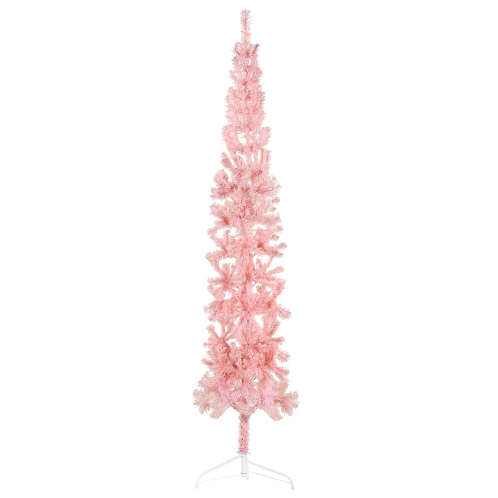 Artificial Half Christmas Tree Pink PVC, Steel 82.7 in