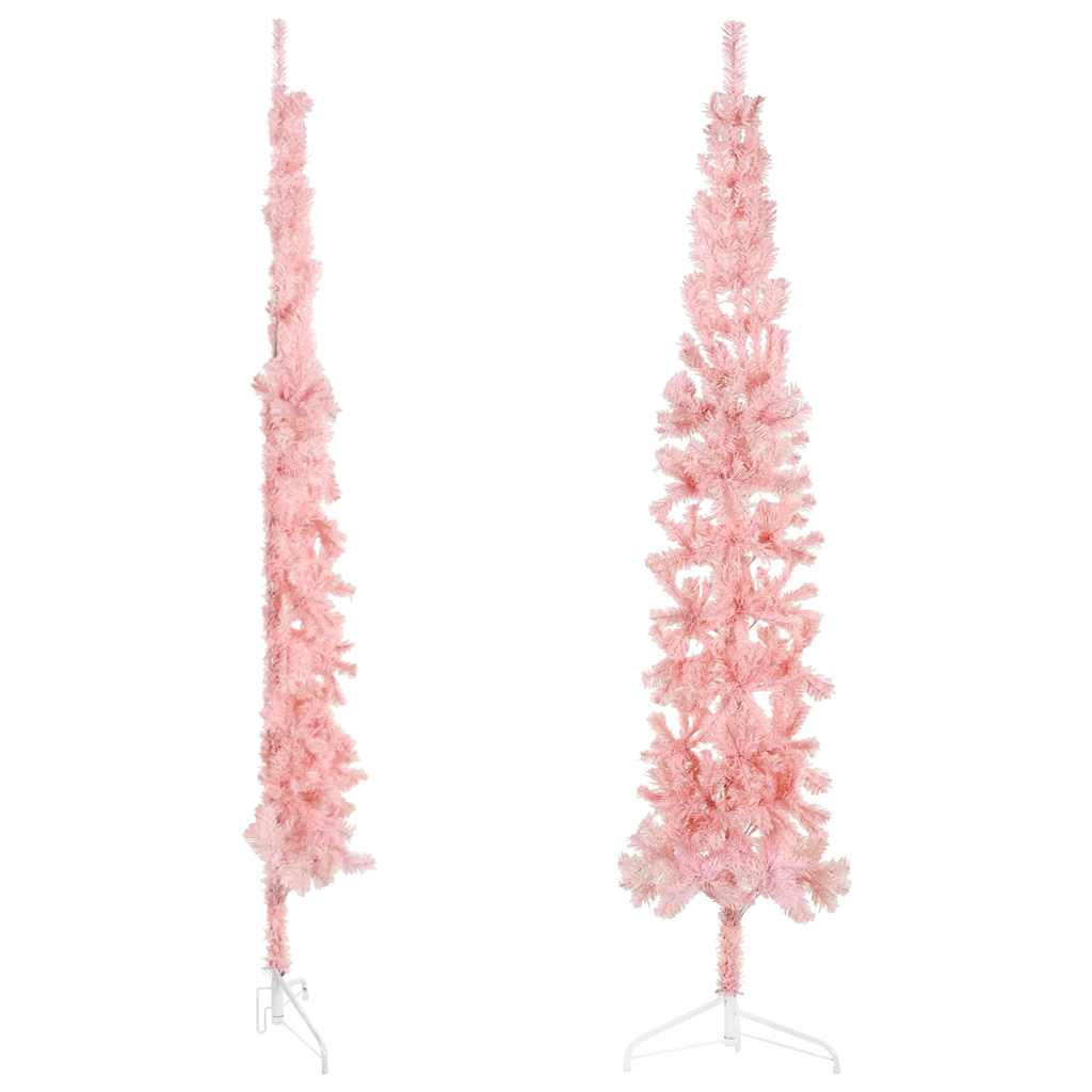 Artificial Half Christmas Tree Pink PVC, Steel 82.7 in