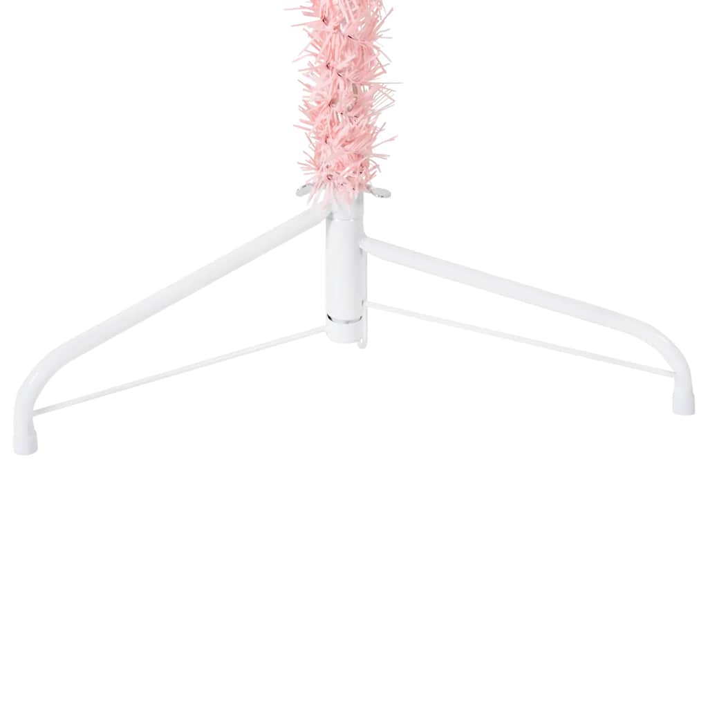Artificial Half Christmas Tree Pink PVC, Steel 82.7 in