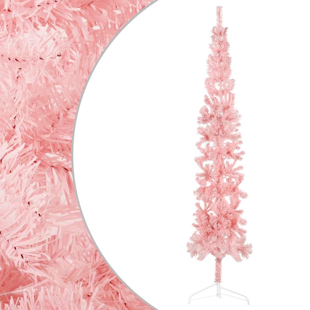 Artificial Half Christmas Tree Pink PVC, Steel 94.5 in