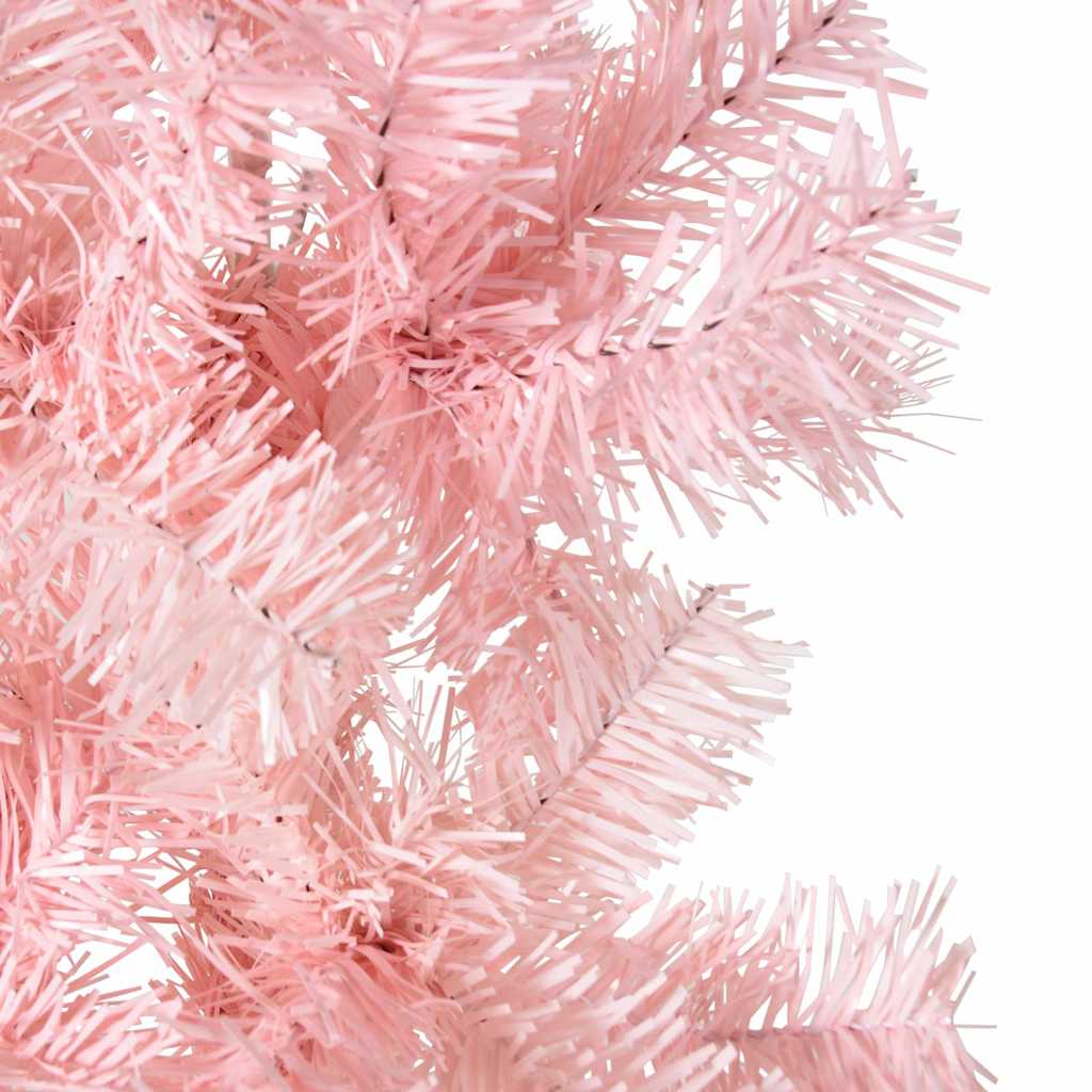 Artificial Half Christmas Tree Pink PVC, Steel 94.5 in