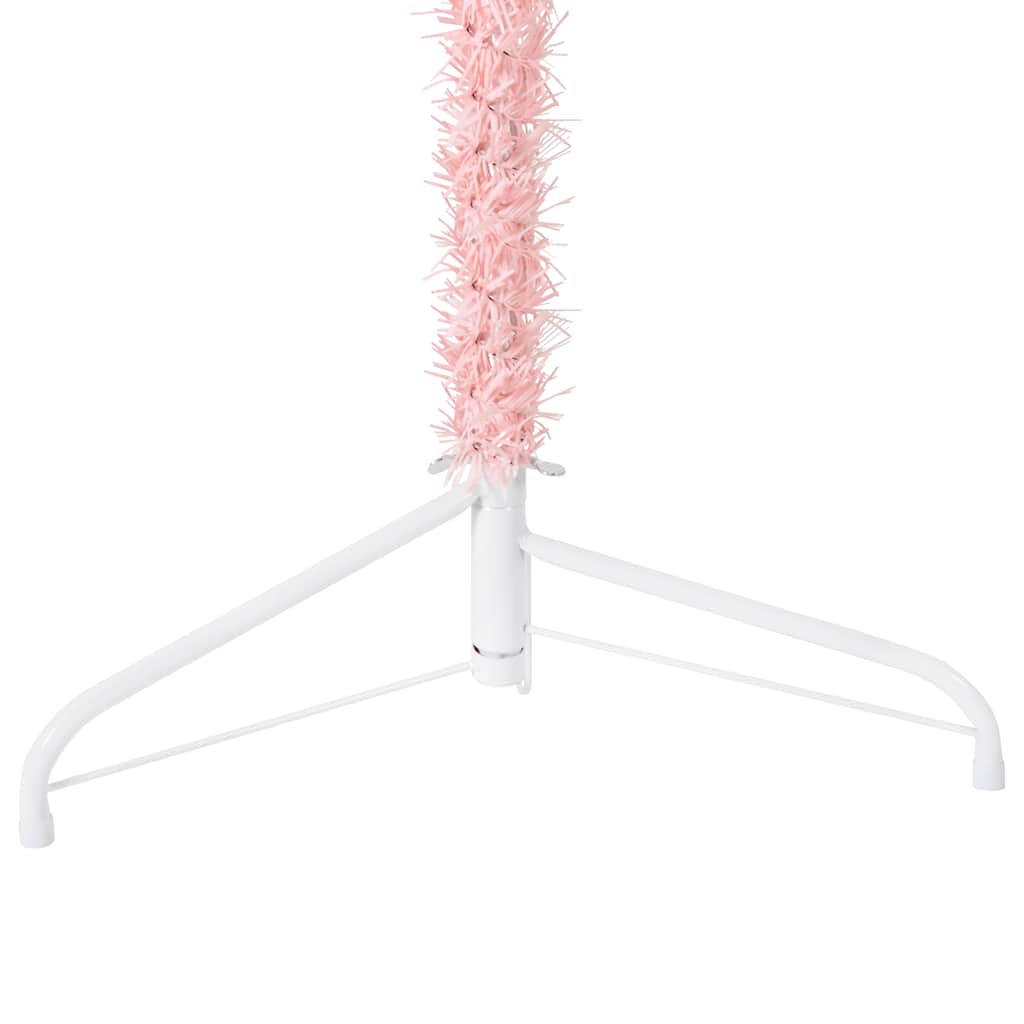 Artificial Half Christmas Tree Pink PVC, Steel 94.5 in