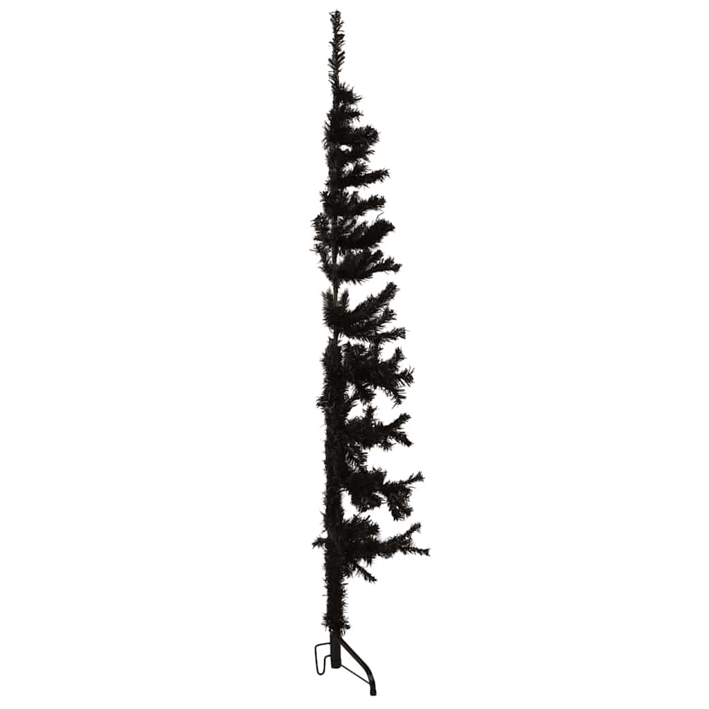 Artificial Half Christmas Tree Black PVC, Steel