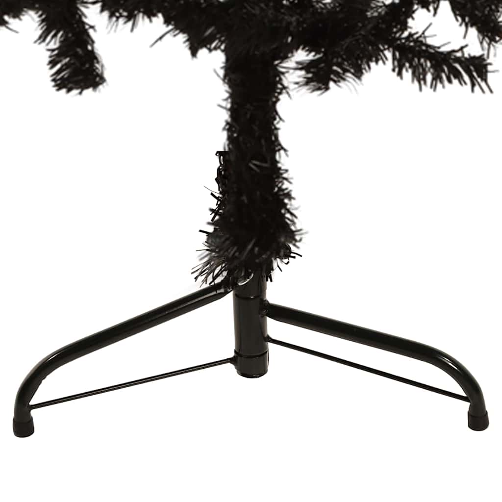 Artificial Half Christmas Tree Black PVC, Steel