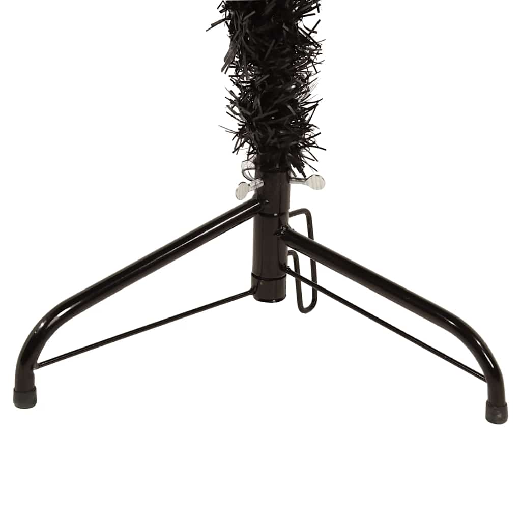Artificial Half Christmas Tree Black PVC Slim Decorative Inlays
