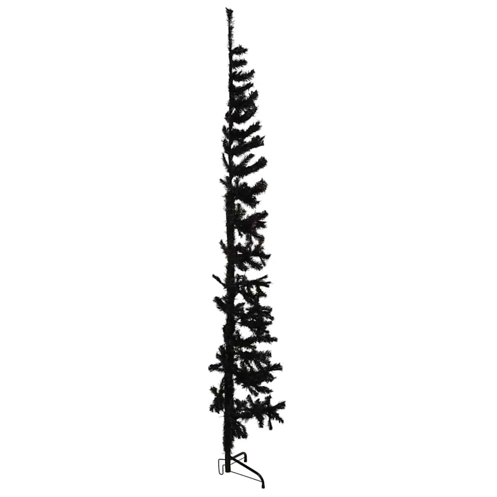 Artificial Half Christmas Tree Black PVC, Steel 82.7 in tall