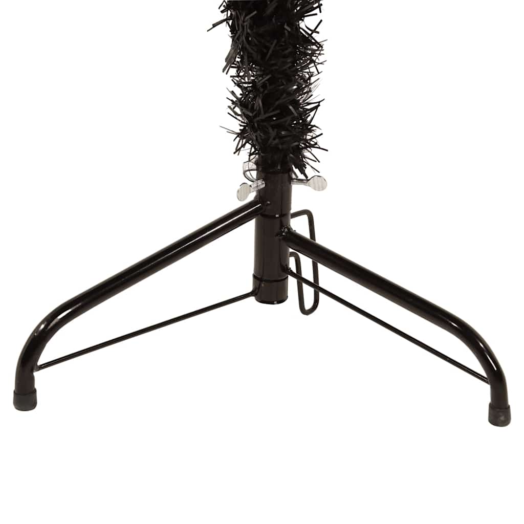 Artificial Half Christmas Tree Black PVC, Steel 82.7 in tall