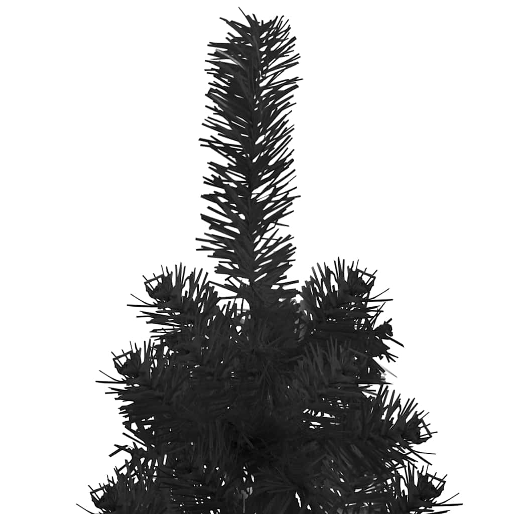 Artificial Half Christmas Tree Black PVC, Steel Extra Tall