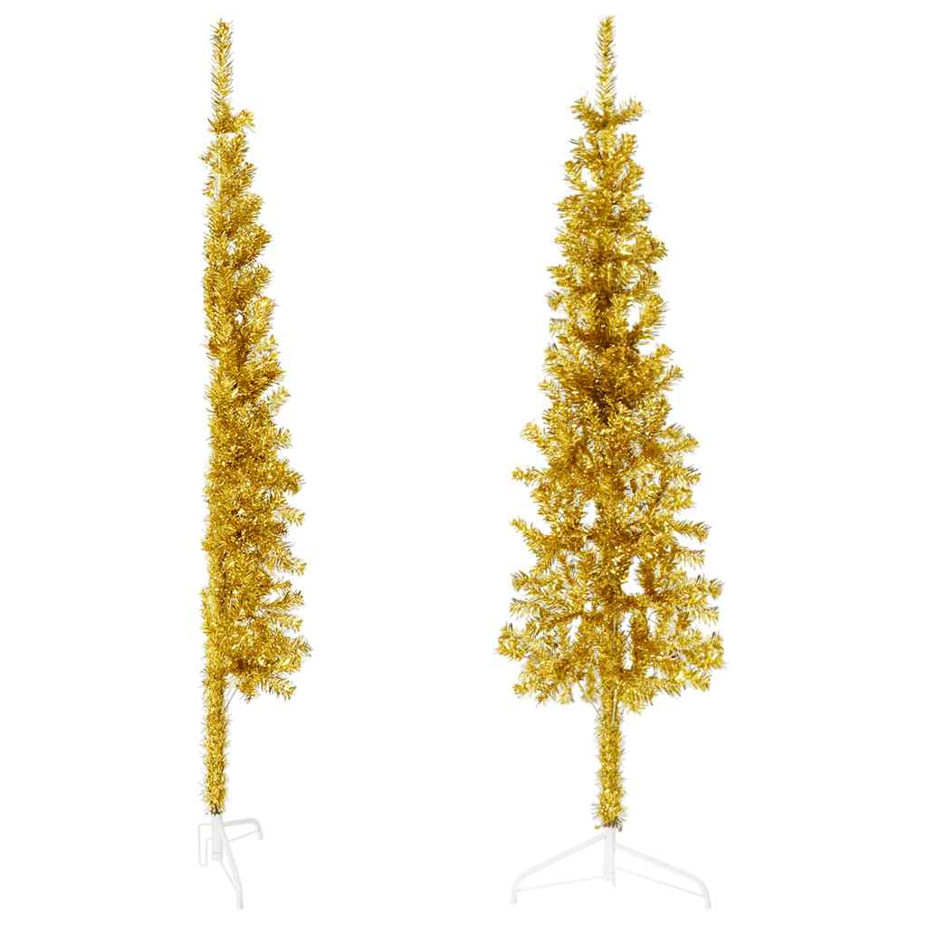 Artificial Half Christmas Tree Gold PVC, Steel 47.2 in
