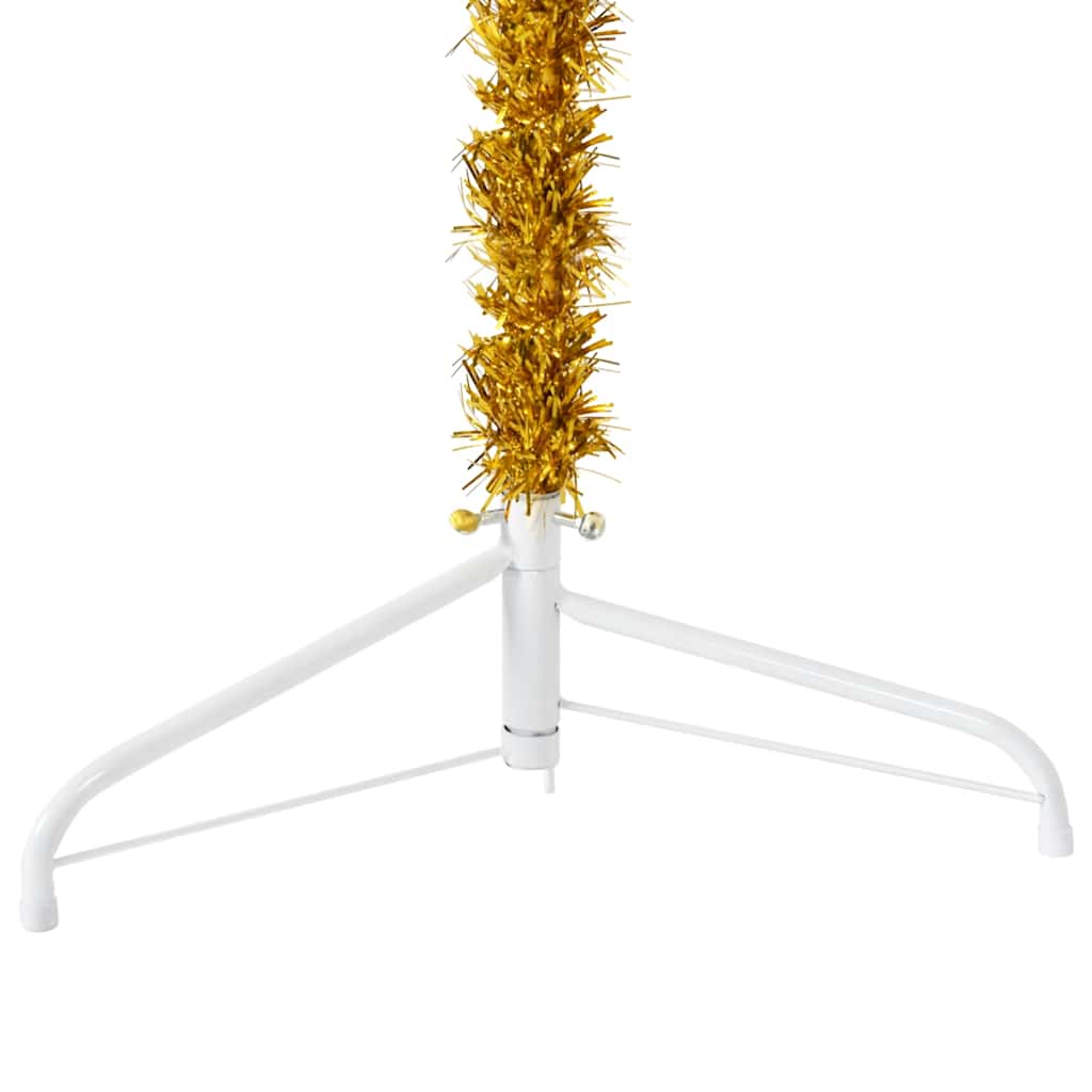 Artificial Half Christmas Tree Gold PVC, Steel 47.2 in