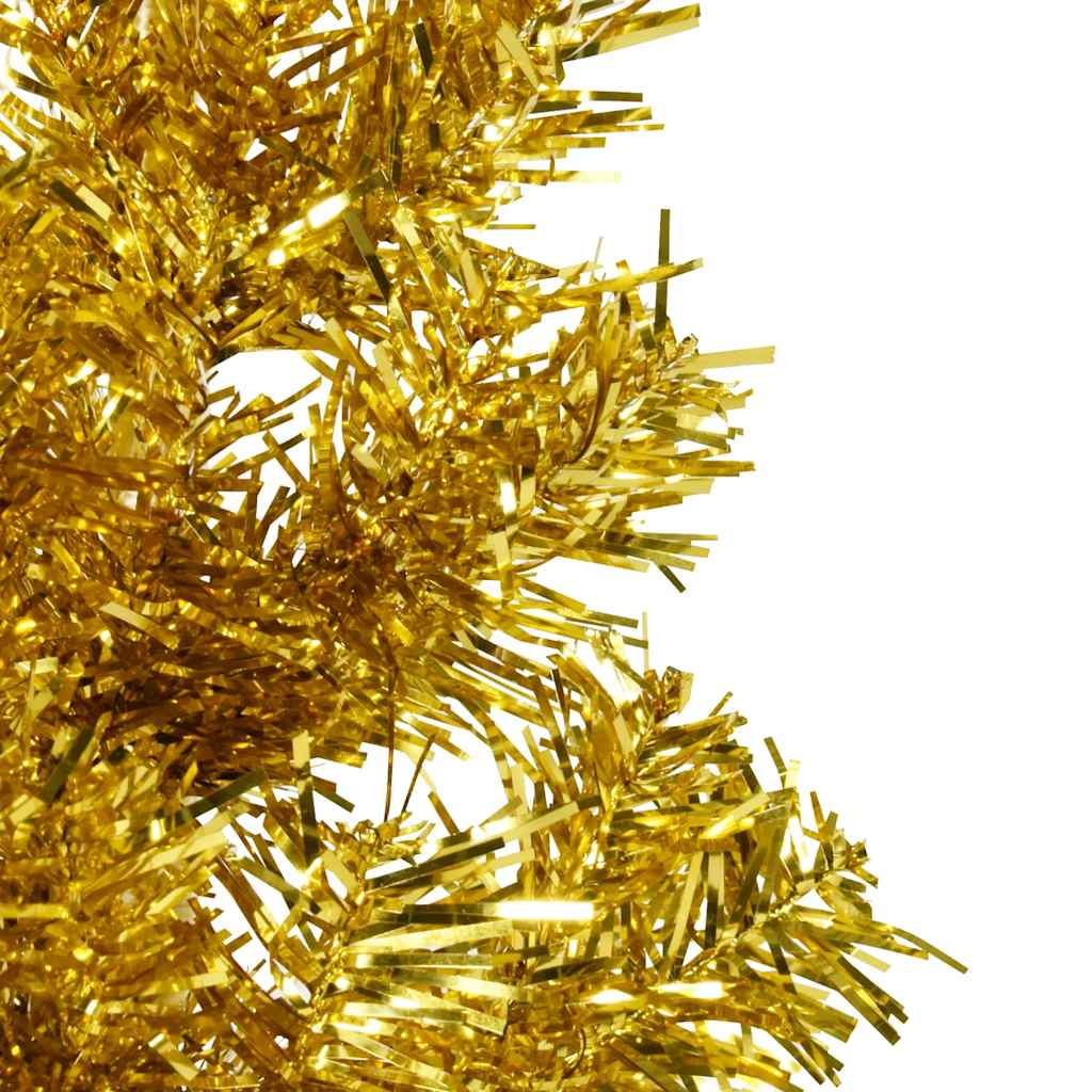 Artificial Half Christmas Tree Gold PVC, Steel Tall