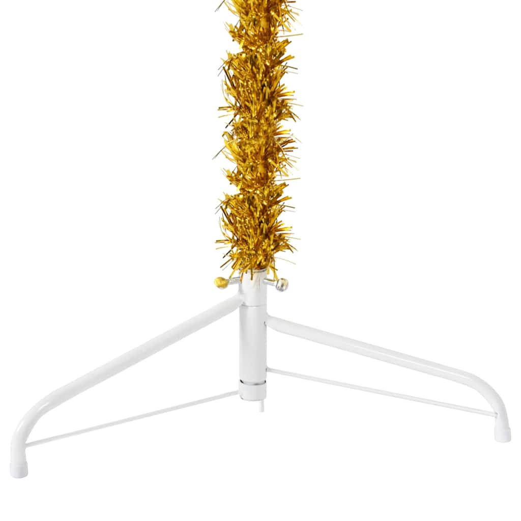 Artificial Half Christmas Tree Gold PVC, Steel Tall