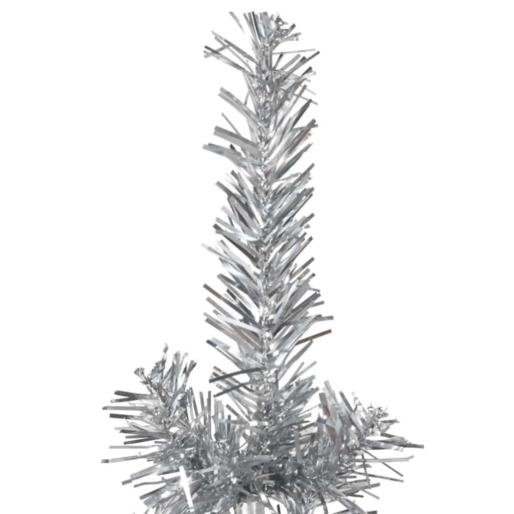 Artificial Half Christmas Tree Silver PVC, steel Slim