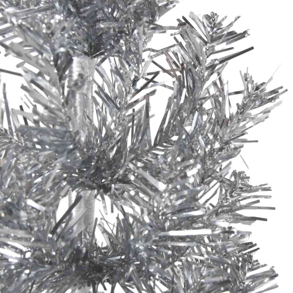 Artificial Half Christmas Tree Silver PVC, steel Slim