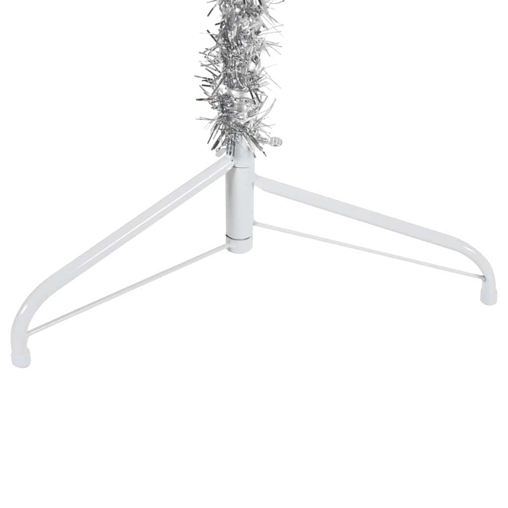 Artificial Half Christmas Tree Silver PVC, steel Slim