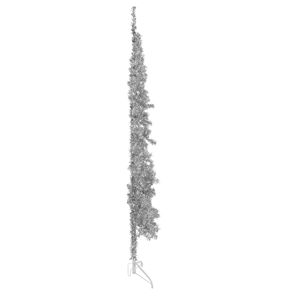 Artificial Half Christmas Tree Silver PVC, Steel Extra Tall