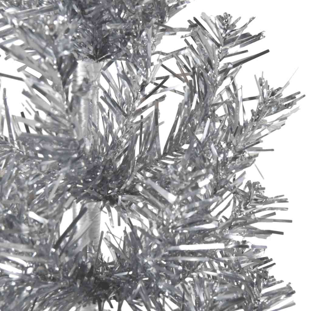 Artificial Half Christmas Tree Silver PVC, Steel Extra Tall