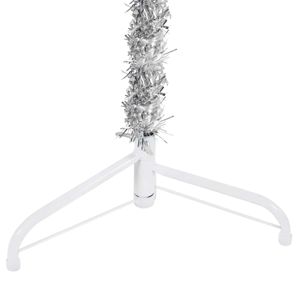 Artificial Half Christmas Tree Silver PVC, Steel Extra Tall