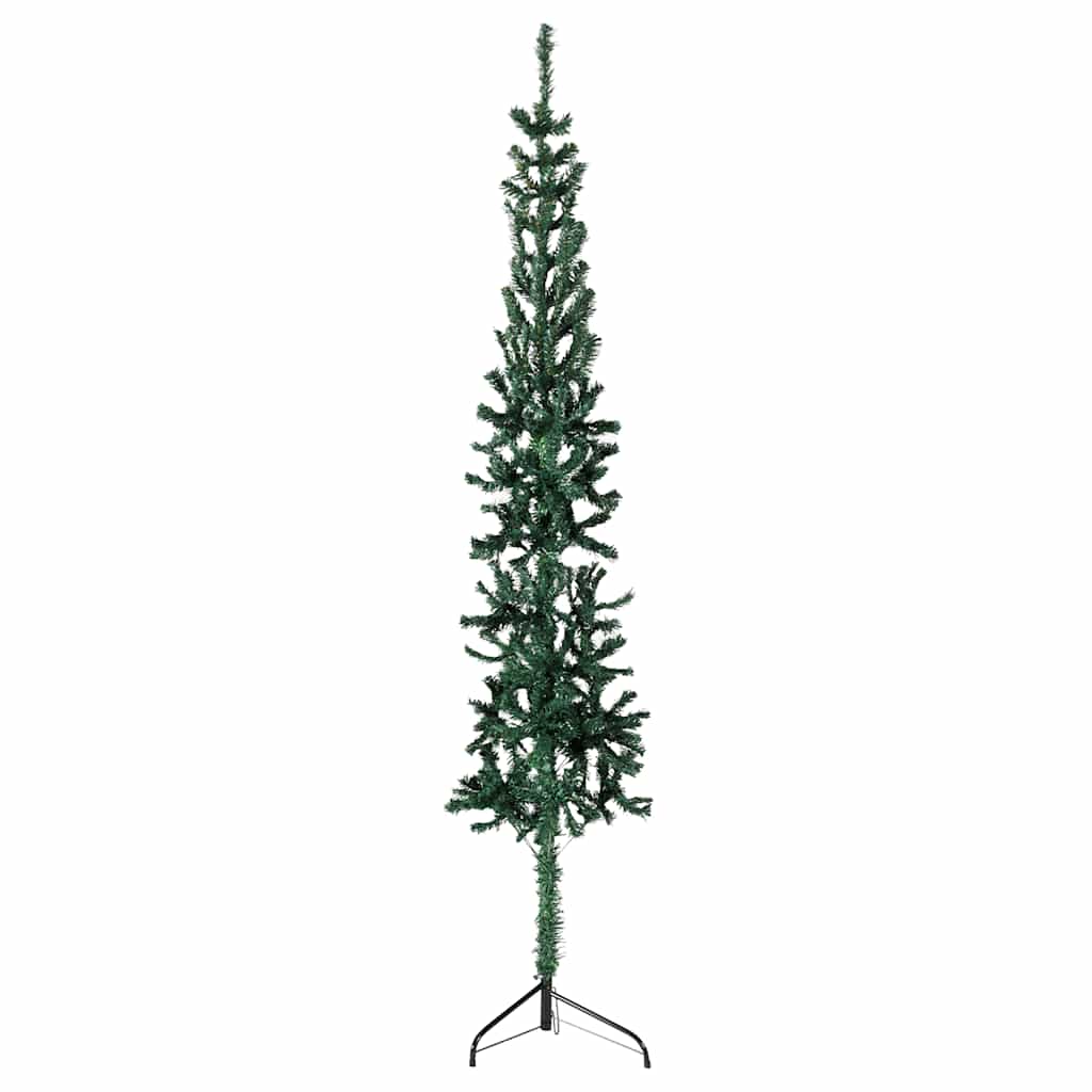 Artificial Half Christmas Tree Green PVC Slim Decorative Inlays