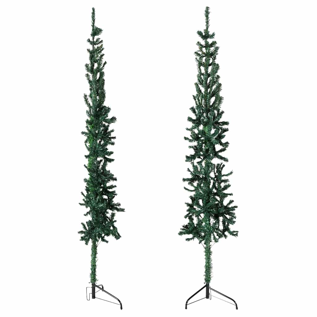 Artificial Half Christmas Tree Green PVC Slim Decorative Inlays