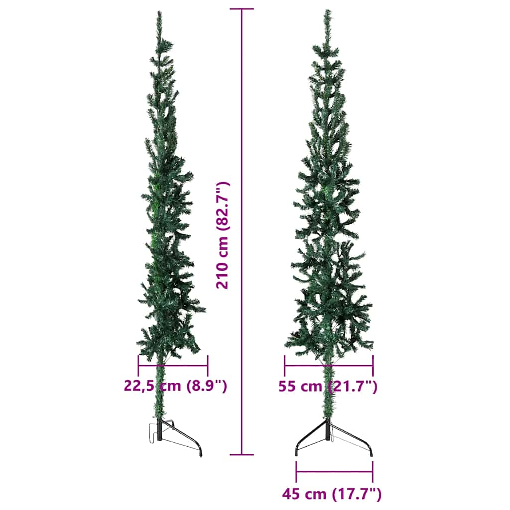 Artificial Half Christmas Tree Green PVC 82.7 in