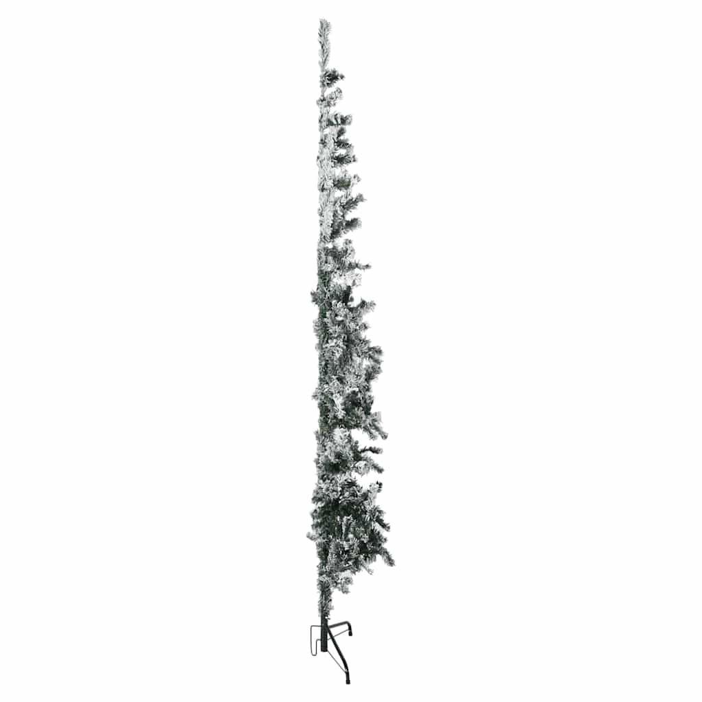 Artificial Half Christmas Tree Green and white PVC, steel