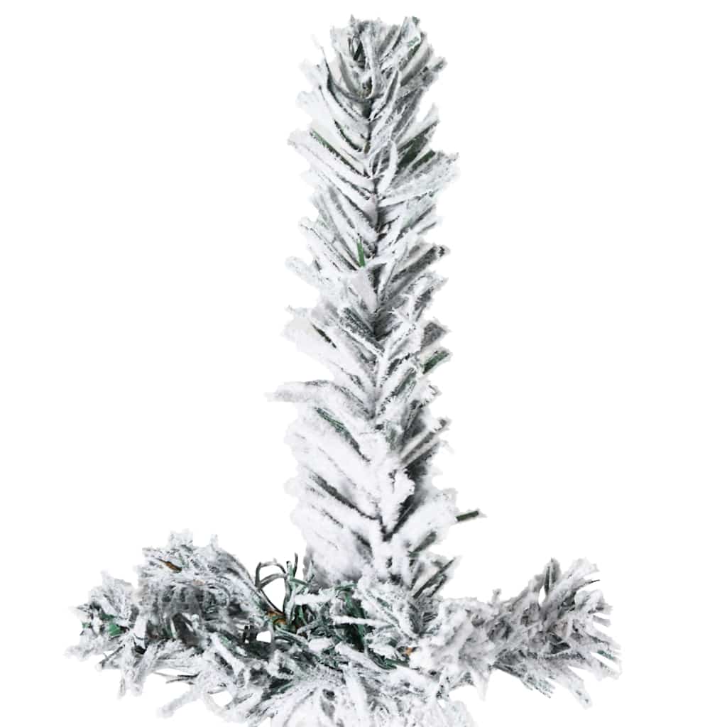 Artificial Half Christmas Tree Green and white PVC, steel