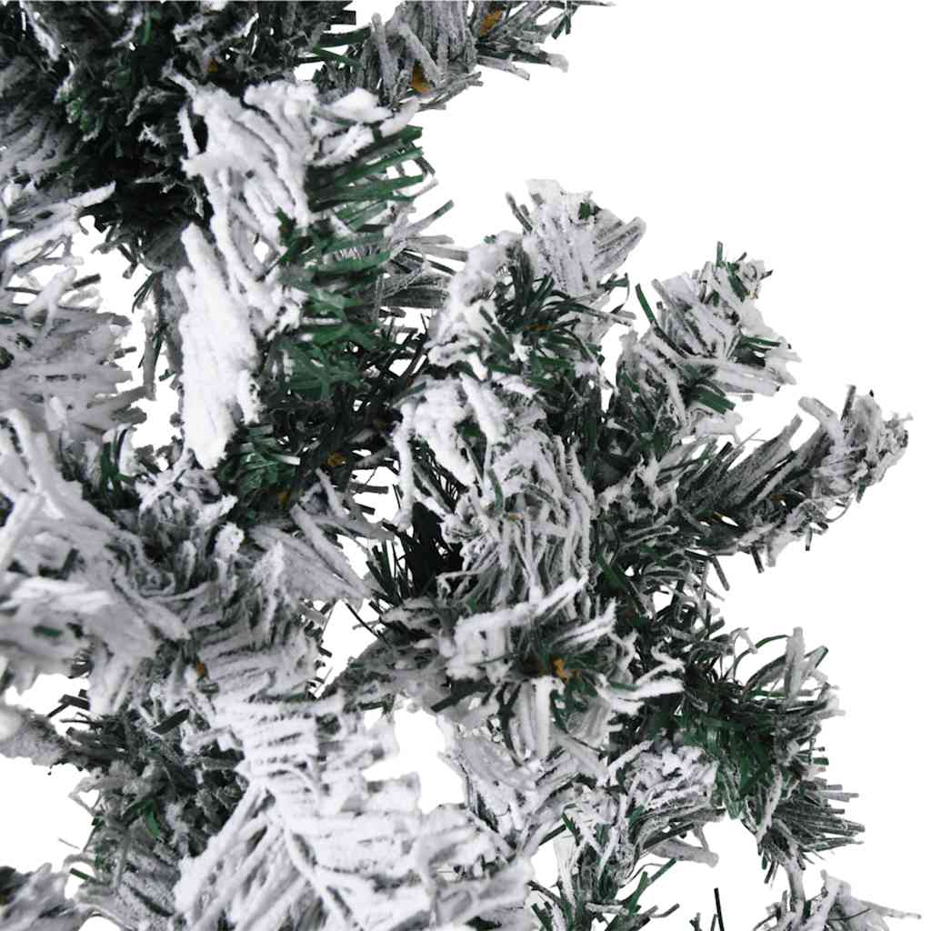 Artificial Half Christmas Tree Green and white PVC, steel