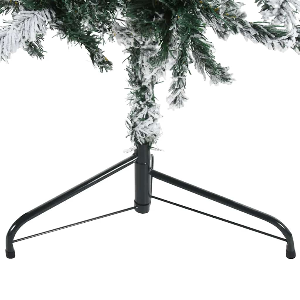 Artificial Half Christmas Tree Green and white PVC, steel