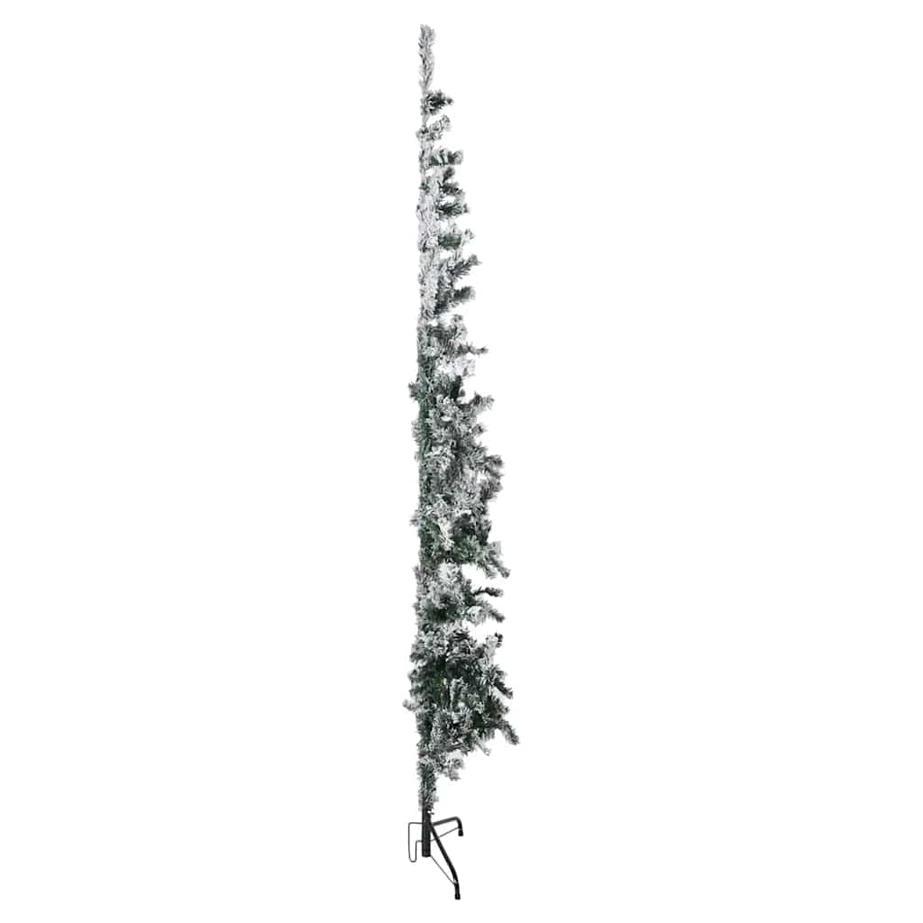 Artificial Half Christmas Tree Green and white PVC, Steel 94.5 in