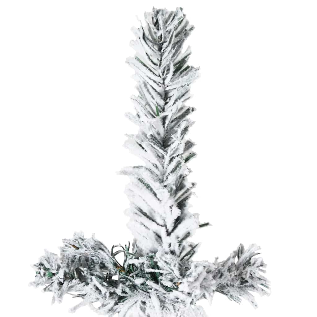 Artificial Half Christmas Tree Green and white PVC, Steel 94.5 in